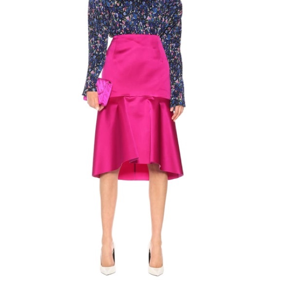 Balenciaga SS19 Pink Silk Godet Peplum Runway Skirt - Picture 5 of 13